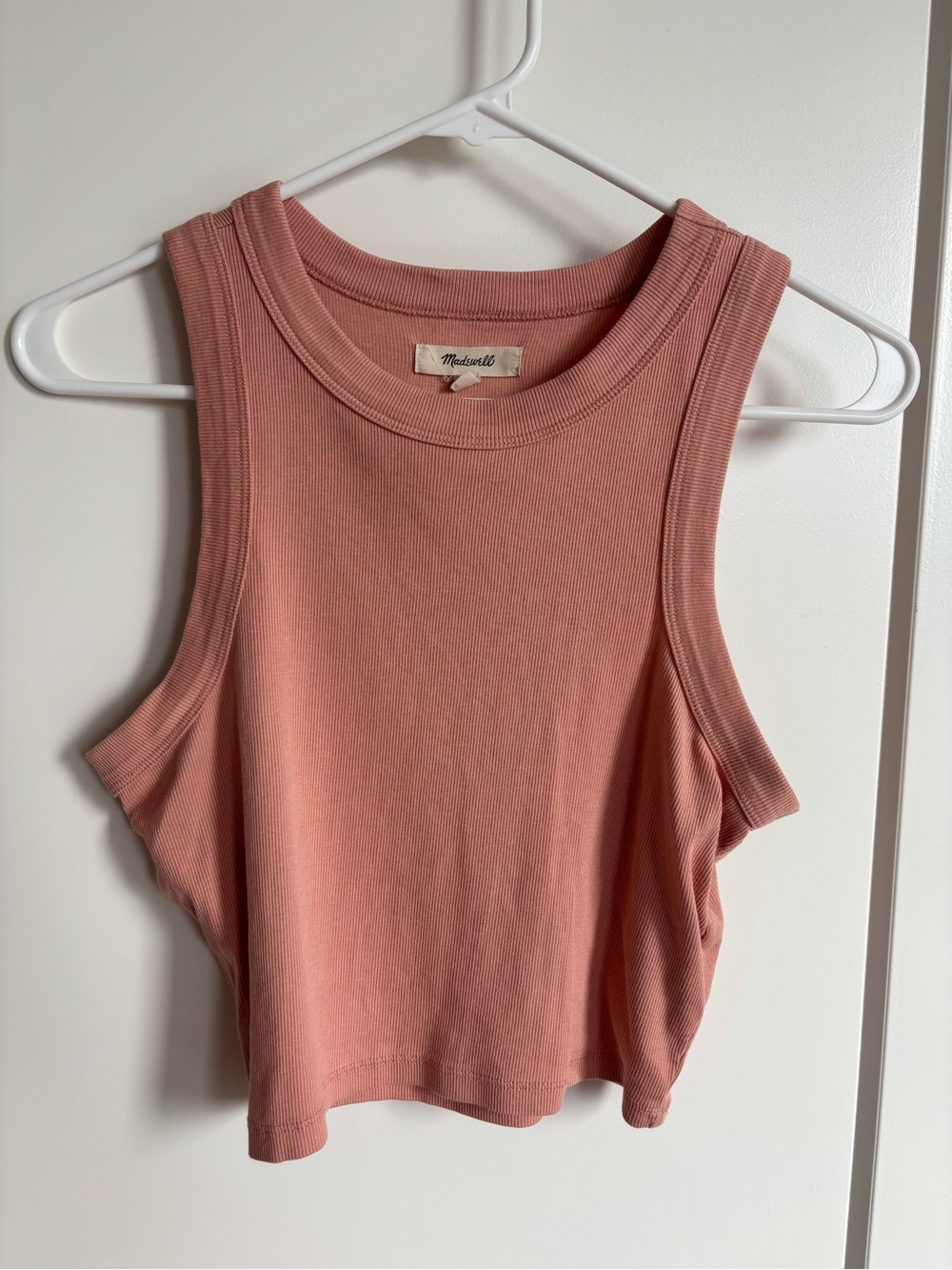 Madewell Dusty Rose Ribbed Crop Tank